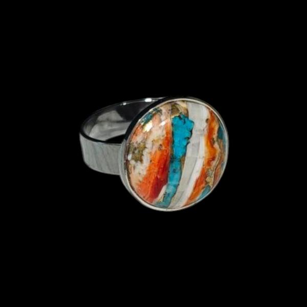 Silberring mit Stachelaustertürkis