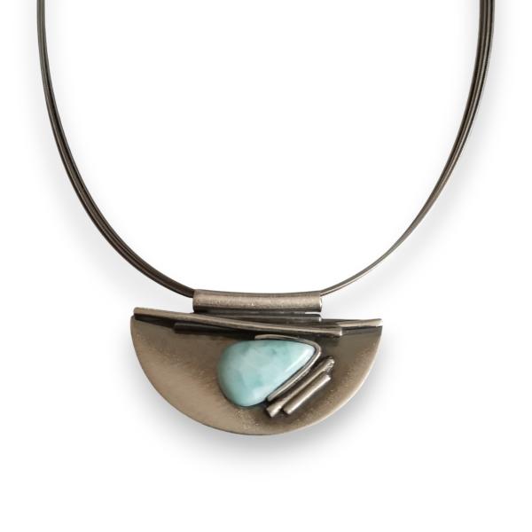Halsschmuck Larimar in 925 Silber