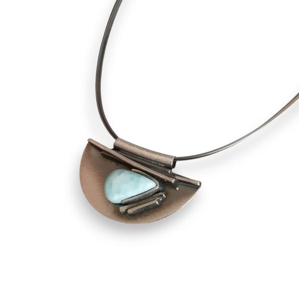 Halsschmuck Larimar in 925 Silber