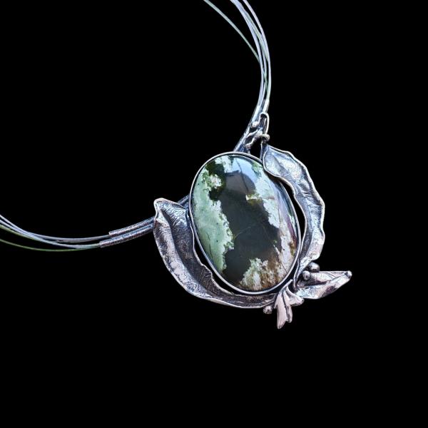 Halsschmuck Grünopal in 925 Silber