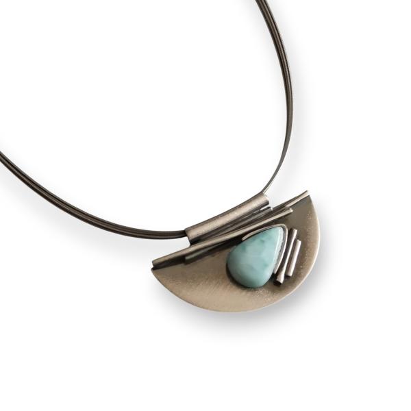 Halsschmuck Larimar in 925 Silber