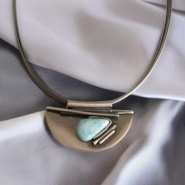 Halsschmuck Larimar in 925 Silber