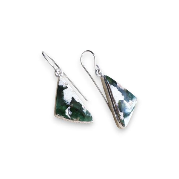 Ohrhänger mit Grünopal in 925 Silber