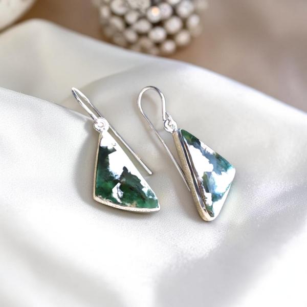 Ohrhänger mit Grünopal in 925 Silber