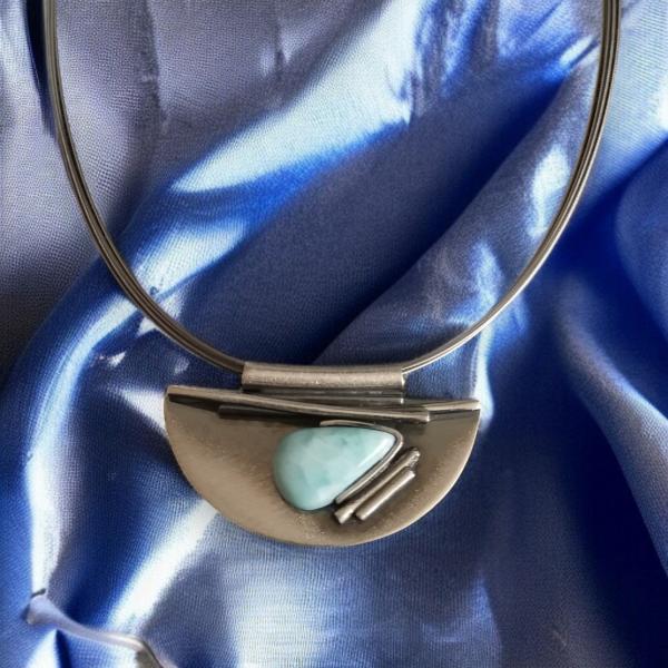 Halsschmuck Larimar in 925 Silber