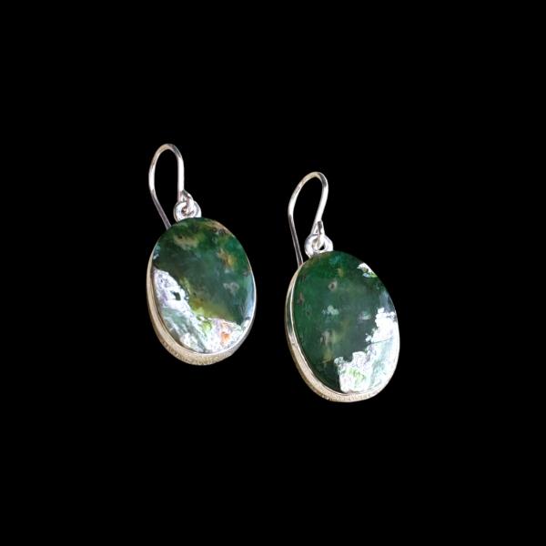 Ohrhänger mit Grünopal in 925 Silber