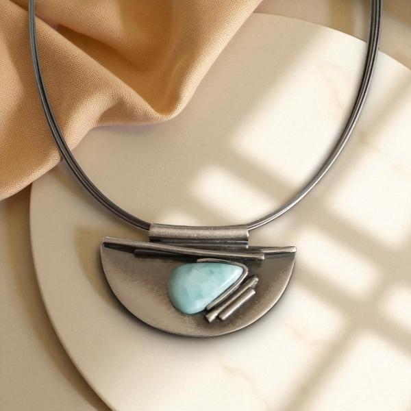 Halsschmuck Larimar in 925 Silber