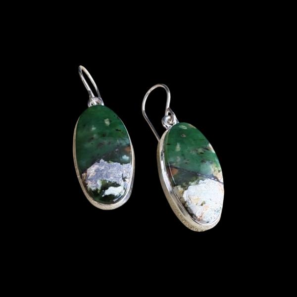 Ohrhänger mit Grünopal in 925 Silber