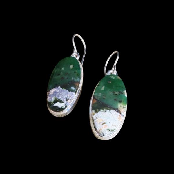 Ohrhänger mit Grünopal in 925 Silber