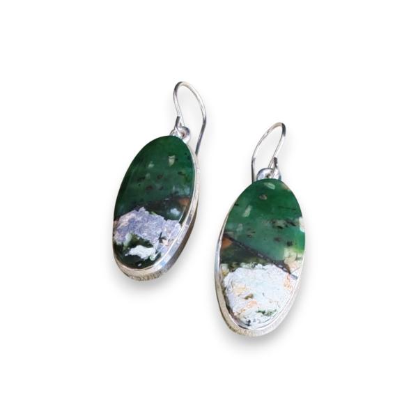 Ohrhänger mit Grünopal in 925 Silber