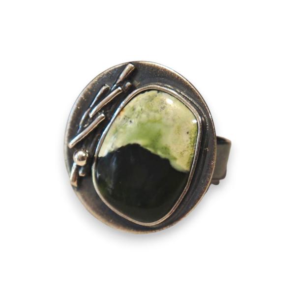 Ring mit Grünopal in 925 Silber