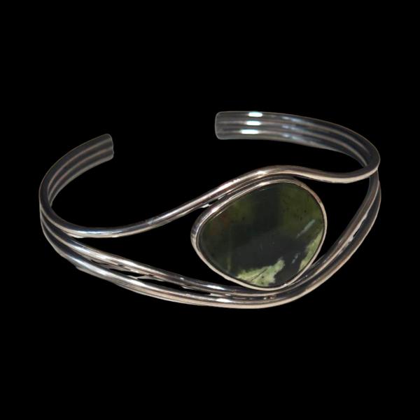 Armspange mit Grünopal in 925 Silber