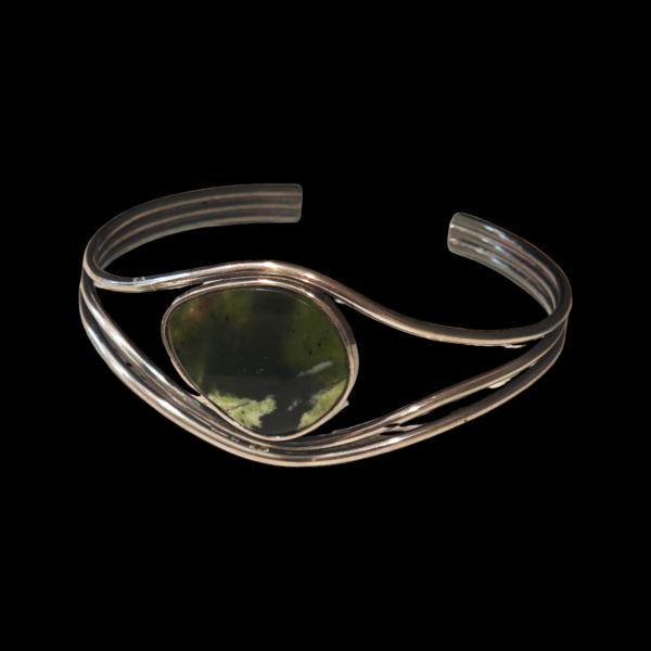 Armspange mit Grünopal in 925 Silber