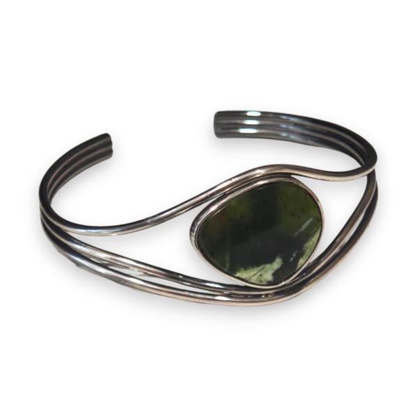 Armspange mit Grünopal in 925 Silber