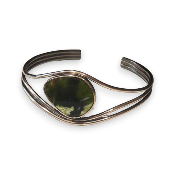 Armspange mit Grünopal in 925 Silber