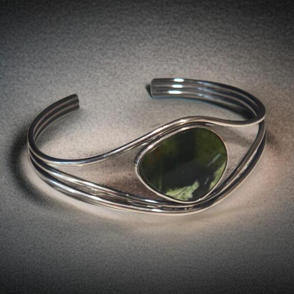 Armspange mit Grünopal in 925 Silber