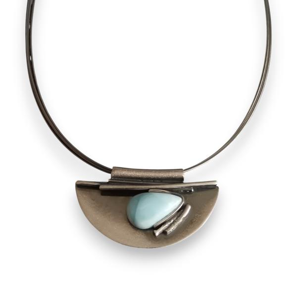 Halsschmuck Larimar in 925 Silber