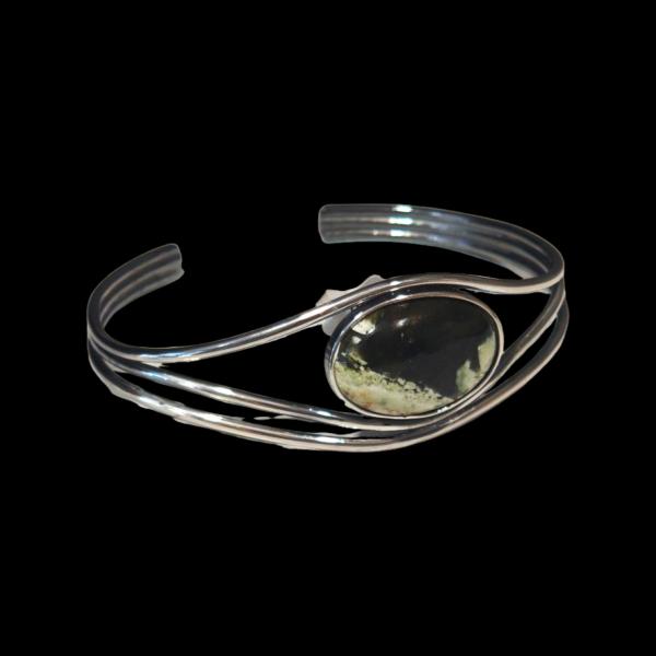 Armspange mit Grünopal in 925 Silber