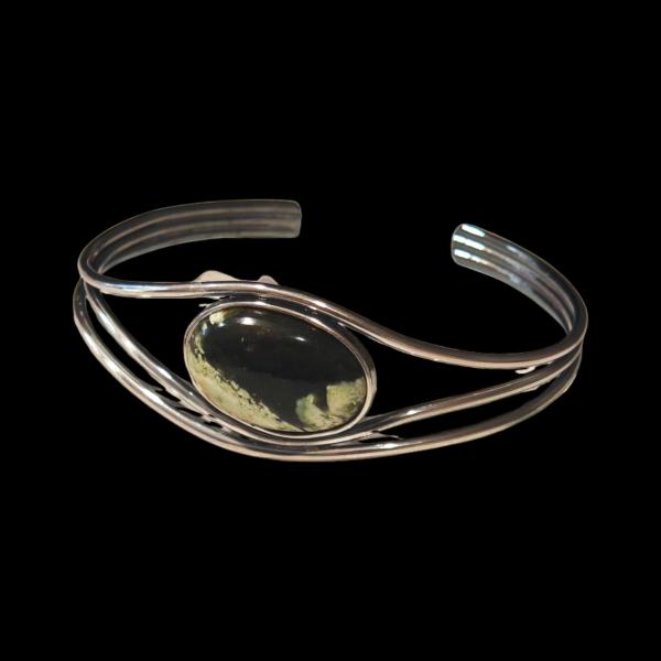 Armspange mit Grünopal in 925 Silber