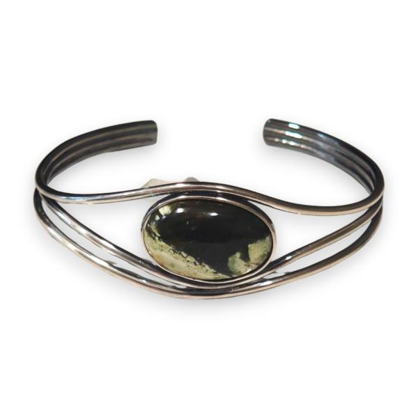 Armspange mit Grünopal in 925 Silber