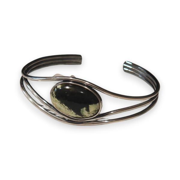 Armspange mit Grünopal in 925 Silber