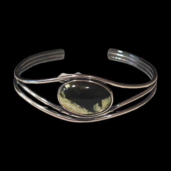 Armspange mit Grünopal in 925 Silber