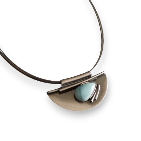 Halsschmuck Larimar in 925 Silber