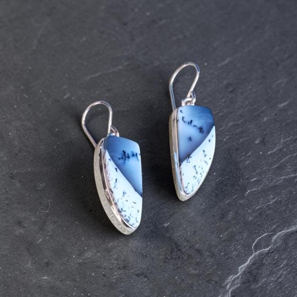 Ohrhänger mit Dendritenjaspis in 925 Silber