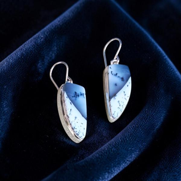Ohrhänger mit Dendritenjaspis in 925 Silber