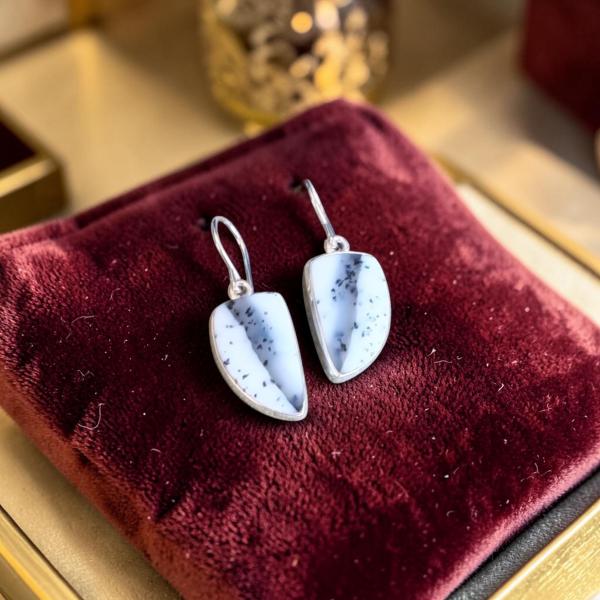 Ohrhänger mit Dendritenjaspis in 925 Silber