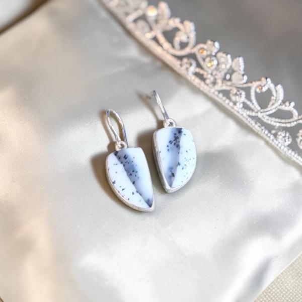 Ohrhänger mit Dendritenjaspis in 925 Silber