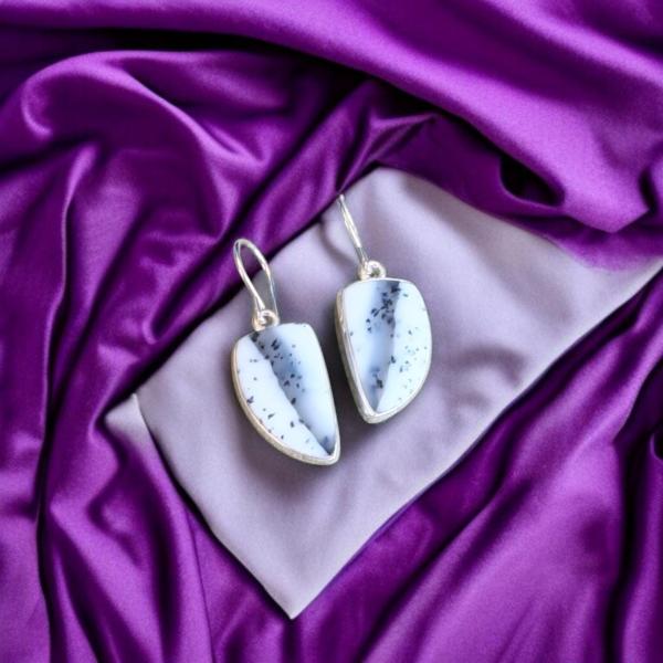 Ohrhänger mit Dendritenjaspis in 925 Silber