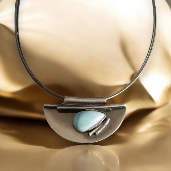 Halsschmuck Larimar in 925 Silber
