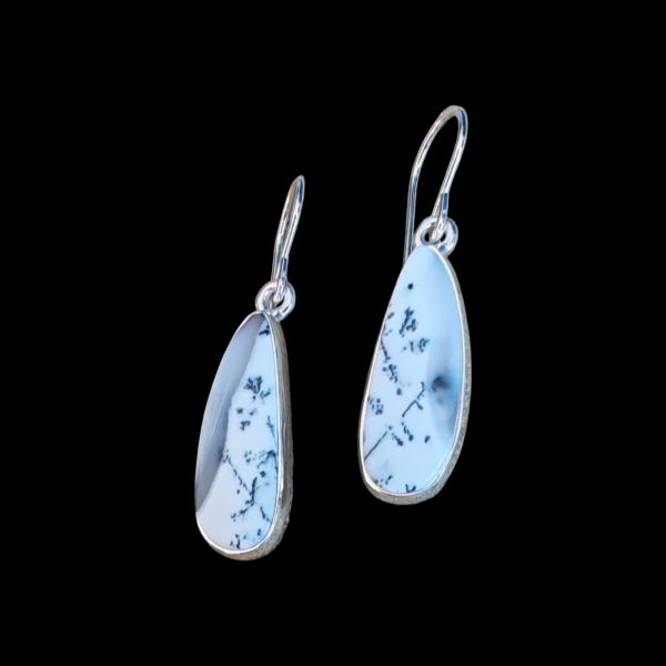 Ohrhänger mit Dendritenjaspis in 925 Silber