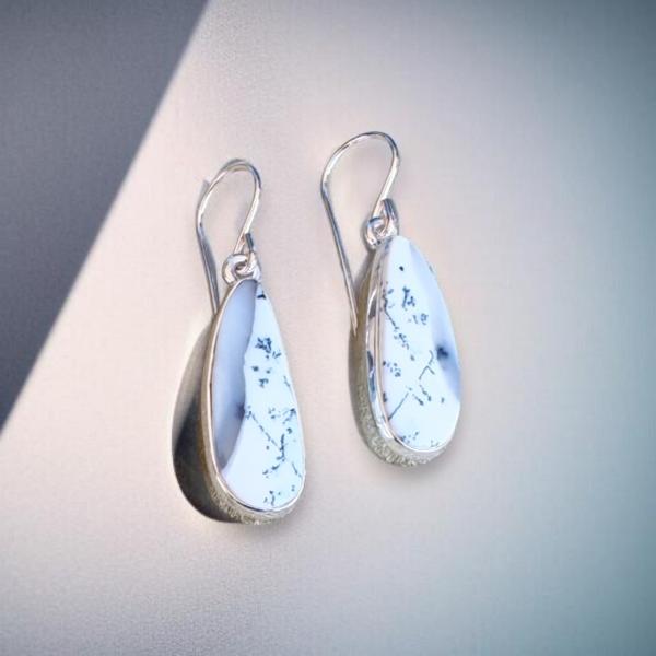 Ohrhänger mit Dendritenjaspis in 925 Silber