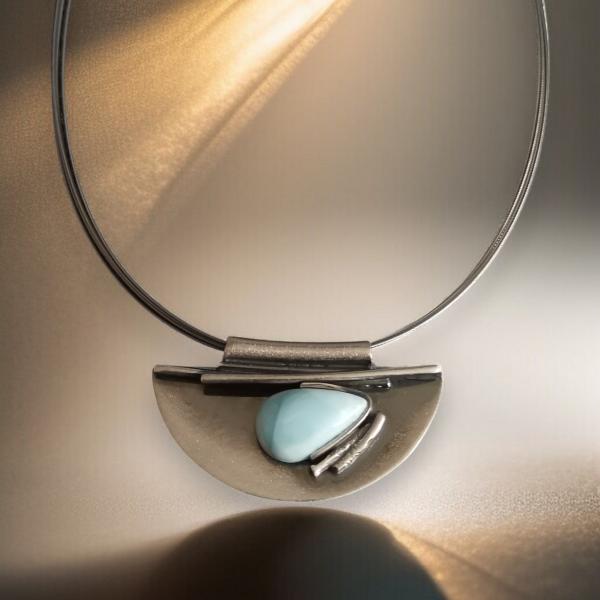Halsschmuck Larimar in 925 Silber