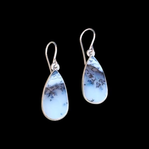 Ohrhänger mit Dendritenjaspis in 925 Silber