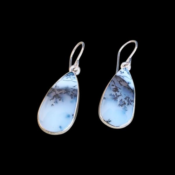Ohrhänger mit Dendritenjaspis in 925 Silber