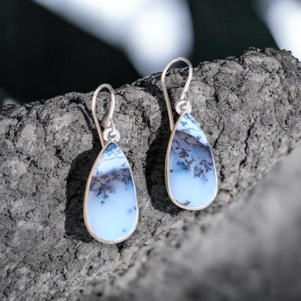 Ohrhänger mit Dendritenjaspis in 925 Silber