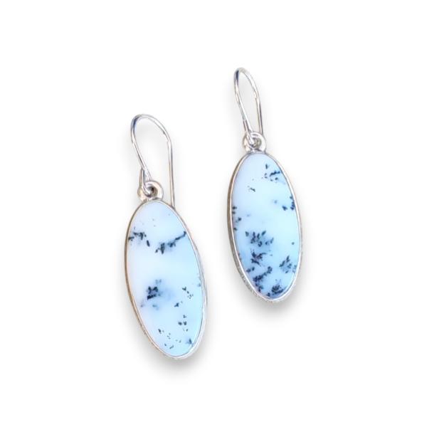 Ohrhänger mit Dendritenjaspis in 925 Silber