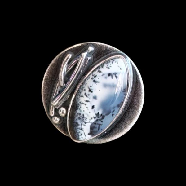 Ring mit Dendritenjaspis in 925 Silber