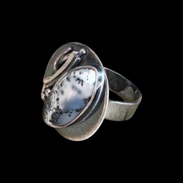Ring mit Dendritenjaspis in 925 Silber