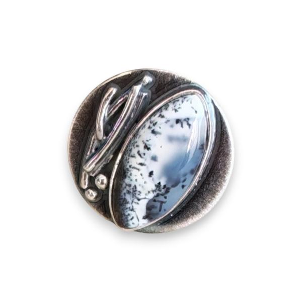 Ring mit Dendritenjaspis in 925 Silber