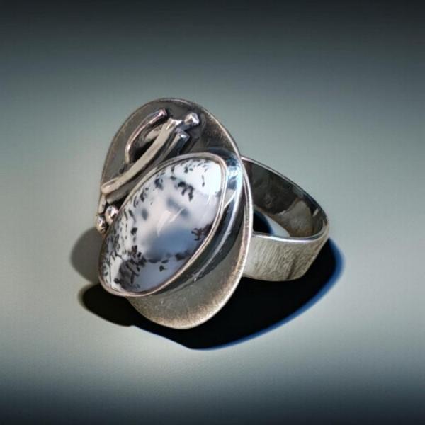Ring mit Dendritenjaspis in 925 Silber