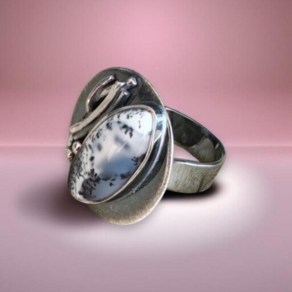 Ring mit Dendritenjaspis in 925 Silber