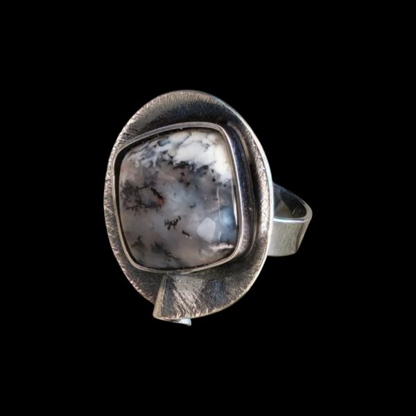 Ring mit Dendritenjaspis in 925 Silber