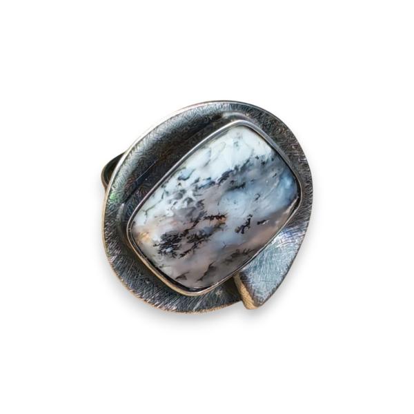 Ring mit Dendritenjaspis in 925 Silber