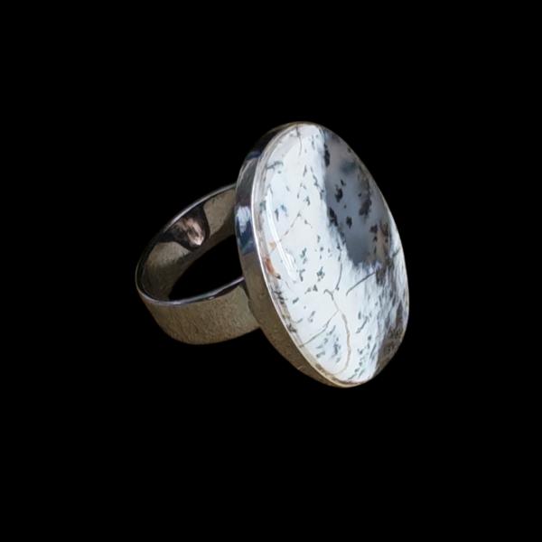 Ring mit Dendritenjaspis in 925 Silber