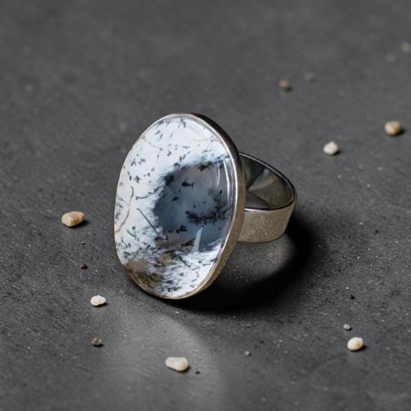 Ring mit Dendritenjaspis in 925 Silber