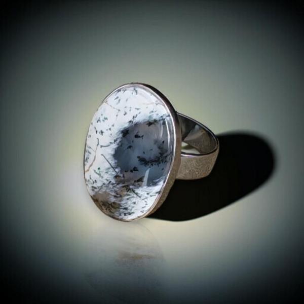 Ring mit Dendritenjaspis in 925 Silber